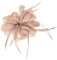 Z&X Women's Sinamay Fascinator Headband Clip Mesh Flower Feather Cocktail Pillbox Hat, D- Nude Pink, One Size