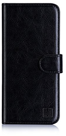 32nd Funda Flip Carcasa de Piel Tipo Billetera para Nokia 6.1 (2018) con Tapa y Cierre Magnético y Tarjetero - Negro