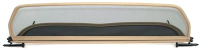 GermanTuningParts Déflecteur de Vent pour Peugeot 206 (2000-2006) - Pliable - avec Fermeture Rapide - Beige | Filet Anti-Remous Coupe | Déflecteur d'air