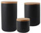 OnePine 3er Set Vorratsdosen Keramik mit Bambusdeckel Vorratsdose Kaffeedose Teedose - Keramik Aufbewahrungsdosen für Tee Kaffee Bohne Zucker Gewürz Nüsse Korn (260ml,800ml,1000ml)