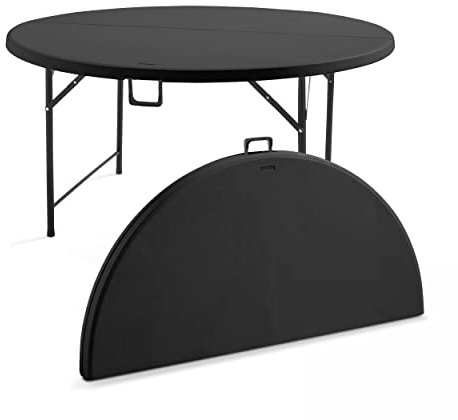 Rekkem Klapptisch, rund, für 8 Personen, Schwarz