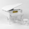 Sinzyo hölzerne klavierförmige Spieluhr mit kleinem Hocker, Weihnachten Valentinstag kreatives Geburtstagsgeschenk(Piano Blanc)