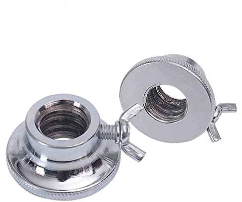 Barbells Spinlock Collars Dumbell Bar Parts Double Lock Nut Replacement Screw Cap for Weight Lifting 2 PCS Silver