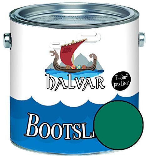 Halvar 2-K MATT Yachtlack Grün RAL 6000-6037 Bootslack für GFK/Polyester/Kunststoff 2-Komponenten Lack inkl. Härter (1 L, RAL 6016 Türkisgrün)