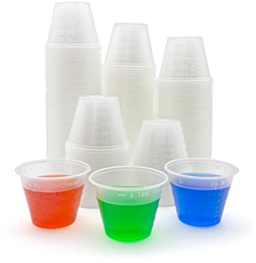 Eight30east - 200ct 1oz Disposable Clear Graduated Medicine Cups, Non-Sterile, for Mixing and Measuring Resin, Epoxy, Oils, Paint, Cooking, Stain, and More…
