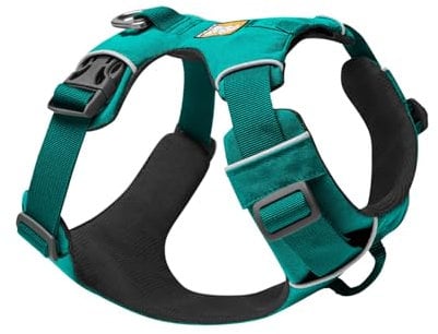 RUFFWEAR Front Range Hundegeschirr mit Brustring, Reflektierendes Gepolstertes Anti-Zieh-Geschirr, Aurora Teal, L/XL
