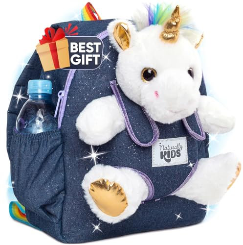 Naturally KIDS Einhorn Rucksack Kinder, Geschenk Mädchen 5-7 jahre, Kinderspielzeug ab 3 jahre