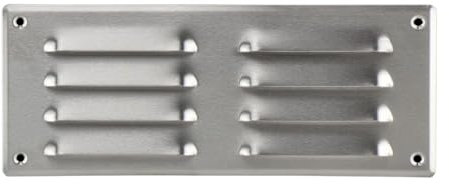 Steinberg14 Griglia di Ventilazione Rettangolare 260x105 mm - Griglie di Aerazione in Metallo Acciaio Inox - Serranda di Scarico dell'aria con Zanzariera - Bocchetta Interna a Parete e a Soffitto