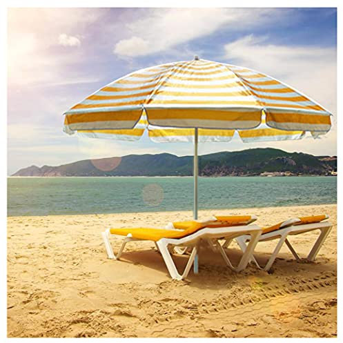 JZWJH Gelb-weiß Gestreifter Gartenschirm Sonnenschirm, CampingschirmTerrassenschirm, UV Schutz
