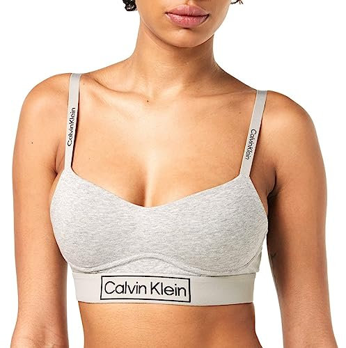 Calvin Klein Damen BH Bralette Light Lined Gefüttert, Grau (Grey Heather), S