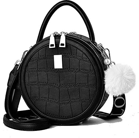 Umhängetasche für Damen Crossbody Geldbörse Leder Lightweight Fashion Upgrade Handtaschen Kleine Schwarz