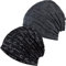 DURINM Sportmütze Herren Damen Beanie Mütze Chemo Hut Frau Hut Spitzen Kopftuch Super Weich Slouchy Turban Kopfbedeckungen Kopf Wraps (Dunkelgrau & Schwarz)