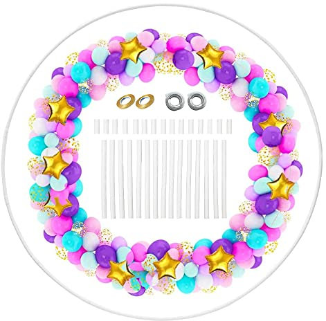 2M Ballonbogen-Kit,Ballon Kreis Rahmen Kit,Rund Ballonsäulenständer,Ballon Arch Kit,Ballonsäulenständer set,Ballon Hoop Ständer,Ballonkette,Großer Hintergrund,Geburtstag,Hochzeitstag,Party Dekor