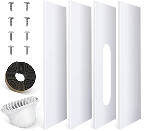 DuraComfort Portable AC Window Kit, Window Seal for AC Unit with 5.9 Inches(6) Diameter Coupler, Sliding Vent Kit for Air Conditioner Exhaust Hose, Up to 61.8 Inches