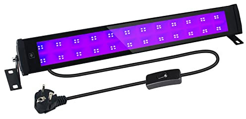 BOSITE 50W Schwarzlicht LED,UV Schwarzlichtlampe mit Stecker und Schalter, IP66 Wasserdicht UV Strahler Außen,Blacklight mit 96 LEDs, UV Licht Röhre für Party Fluoreszierende Malerei
