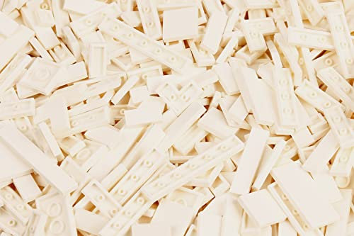 Steinchenshop Klemmbausteine 900 Stück Fliesen Tiles White nach Form Sortiert (weiß)