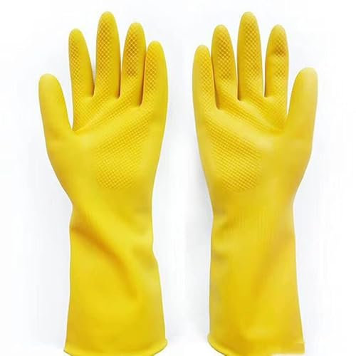 Guanti for la Pulizia dei Piatti Guanto in Spugna di Gomma siliconica Lavapavimenti for la casa Utensili da Cucina puliti Cucina (Color : Yellow, Size : M)