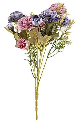 ZHDOKA Künstlicher Rosen-Kamelien-Blumenstrauß, 33 cm, Künstliche Seidenblumen, Bündel, Hochzeits-Mittelstücke, Partytisch, Blumenarrangements, Zuhause, Brautdekoration