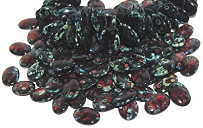 100 pcss Perles en verre ovales plats à plate, dimensione 15 x 11 mm (0.59 x 0.43 in)