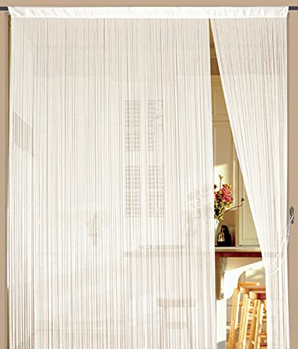 Kaikoon Fadenvorhang Perlweiß Creme 100 cm x 200 cm (BxH) B1 schwer entflammbar Messebau & Events