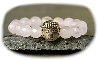 Ring Rosenquarz Buddha als edles Geschenk für Sie mit feinen Edelsteinen ein minimalistischer Ring Stretchring