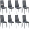 buybyroom Esszimmerstühle 8er Set Metall Küchenstuhl, Esstisch Stuhl Bequemer Polsterstuhl SitzfläChe,Grau
