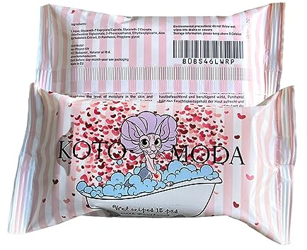 Kotomoda Wet wipes with panthenol for sphynx cat for everyday use (5Pack/75Count)