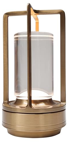 LED ATOMANT Lampara LED metalica para mesa. Encendido y regulable con sensor tactil, Blanco Calido. Batería recargable mediante USB-C, Luz nocturna y decorativa para hogares, restaurantes, hoteles