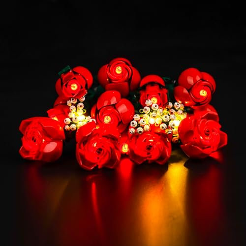 LocoLee Licht Kompatibel mit Lego Rosenstrauß, Nur Lichter Set - Kein Modell, Licht BeleuchtungSet Compatible with Lego 10328 Bouquet of Roses Liebes-Geschenk zum Valentinstag
