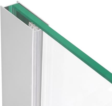 MOMENTS OF GLASS Profilo da Parete in Alluminio per Box Doccia 8 mm/Vetro - Inox 180 cm - Profilo a U per Docce Walk In - 1 Gomma Riducente Inclusa