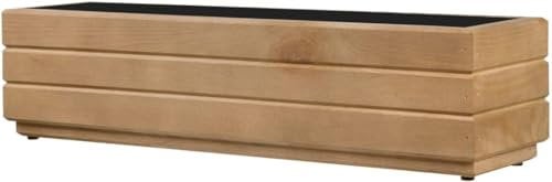 alfalux Pflanzkübel Für Garten Pflanzkasten Für Balkon Blumenkübel Für Fensterbank Blumenkasten Für Terrasse Kräuter-Balkonkasten aus Holz Blumentopf Eiche 70DES1717EI (70 x 17 x 17 cm)