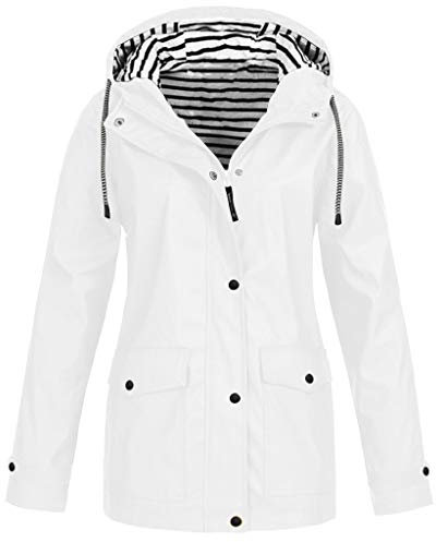 Veste Imperméable Femme Legere avec Poches Impermeable Running Imperméable Vetement Randonnée Pluie Noire Capuche Parka Veste Softshell Respirante Pliable Sport Coupe Vent Ciré