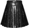 Mädchen Basic Solid Rock Weiche Dehnbaren Rock Elastische Taille Herbst Winter Mini Funkelnd Prinzessin Tanz Röcke Schwarz 10-12 Jahre