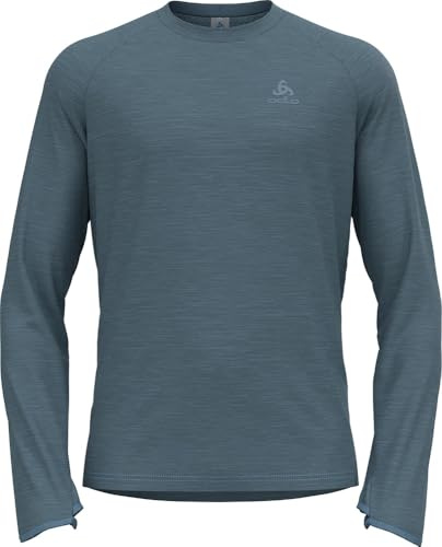 Odlo Herren Odlo Laufshirt Herren Langarm Essential Thermal I Sport Shirt Männer I Sport Oberteil I Midlayer I Fitness Shirt Sweater (1er Pack)
