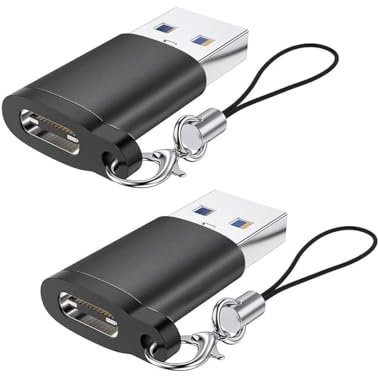 KAKAPOZO USB 3.0 to USB C Adapter 2 Pack,USB C Female to A Male Charger Converter for Samsung Galaxy S23 S24 iPhone 15 Pro Max Plus, Airpods, iPad
