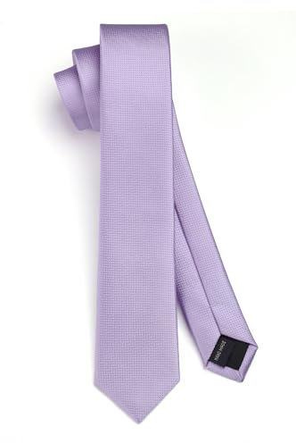 HISDERN Cravatta Viola chiaro Uomo Elegante Classica Sottile Stretta Slim Tinta Unita Per Matrimonio Festa e Lavoro Disponibile Multicolore 6CM