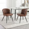 chairus PU Leder 2er Set Küchenstühle Esszimmerstühle für Wohnzimmer Moderne Akzentstühle mit Metallbeinen für Küchen (Braun)
