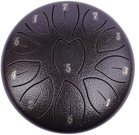 Rain Drum Outdoor 6 Zoll 11Noten Regentrommel für Garten, Chakra Drum Regen Steel Tongue Drum, Zungentrommel mit Trommelstock, Ideal für Meditation, Yoga