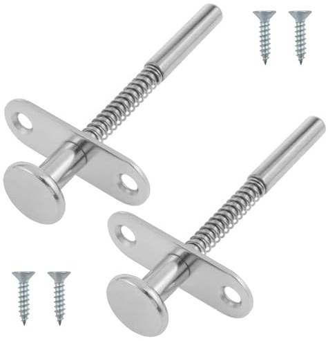 PIYANYO Spring Plunger Latch Lock 6.5x80mm/0.26x3.15 Inch Stainless Steel Spring Loaded Latch Pin for Furniture Bed Doors 2PCS