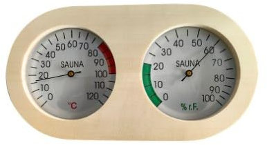 SPORWAY Thermomètre hygromètre pour sauna 2 en 1 : thermomètre de sauna hygromètre bois, thermomètre de sauna, accessoire de sauna, résistant à la chaleur, température et humidité parfaites pour sauna