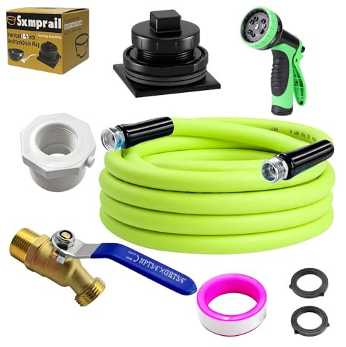 Tank-Ablaufstopfen, 3,8 x 1,9 cm Rohrreduzierer und 1,9 cm Wasserhahn und 3 4 Zoll Gartenschlauch