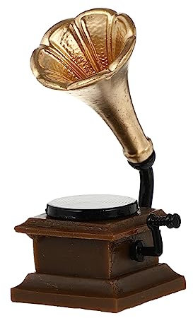 BESTonZON Dekoratives Mini-Phonograph-Modell Für Puppenhäuser Vintage Tischdekoration Retro Grammophon Für Wohnzimmer Und Büro Elegantes Accessoire Für Nostalgische Einrichtung