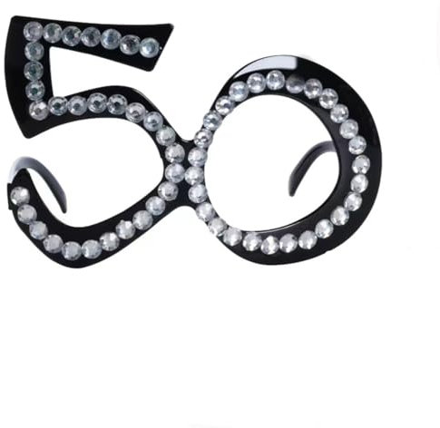Wxinsheng Geburtstagsbrille,Geburtstag Brille Zum 50,Geburtstagszubehör,Geburtstag Mit Rahmen Aus Strasssteinen Einzigartige Brille,Modische Brille,Unisex für Party dekorationen Jahrestag