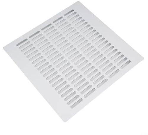 Hoja ancha perforada de aleación de aluminio, rejilla de ventilación de placa de red, rejillas de ventilación para paredes, rejillas de ventilación para cocina, hogar, oficina, baño (blanco, 300 x 300