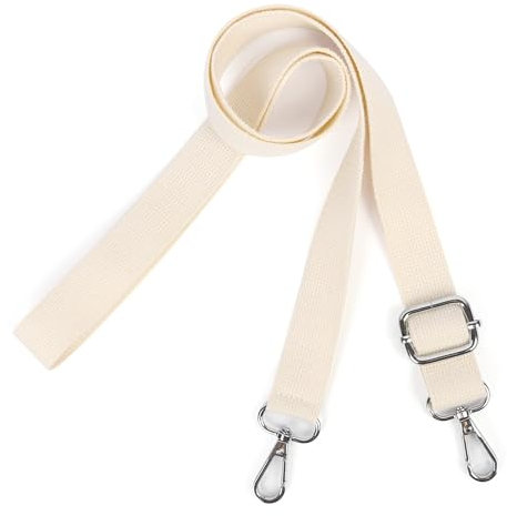 Moorle Schultergurt für Tasche, Taschengurte zum Wechseln, Beige Breit 2.5cm Verstellbar Taschengurt mit Silber Karabiner, Taschenriemen für Handtaschen Schulterriemen Damen
