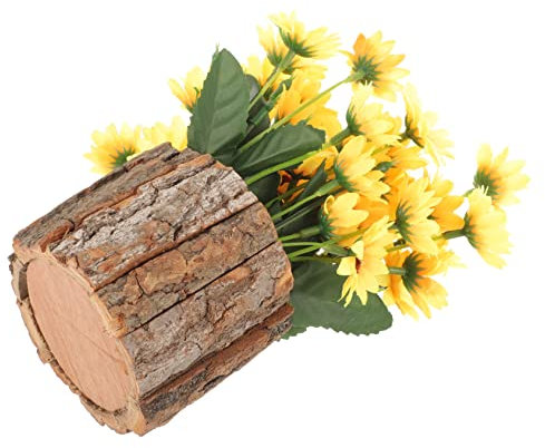 TOYANDONA Macetero De Tronco De Madera Macetero Natural para Plantas Pequeñas Decoración De Interiores y Hogares