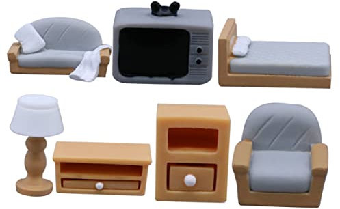 CHICAMPERA 1juego Muebles para Casa De De Decoración De Televisor Sofás Cama y Lámpara para Juguetes De y