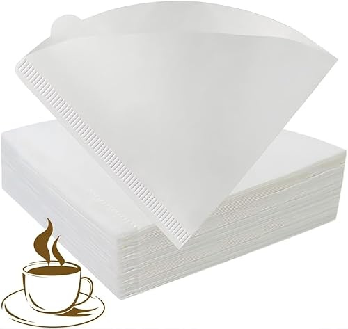 100 Pcs White V60 Coffee Filters Size 02, Unbleached Paper Cone Filters for Pour Over Drip Coffee Makers, Brews 1-4 Cups, Eco-Friendly & Chlorine-Free