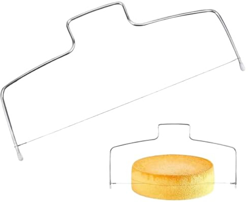 Tagliaporta, Affettatrice per Torte a Filo, Taglia Pan Di Spagna Regolabile, lama regolabile in altezza, Per tagli precisi e uniformi, Cake Cutter, Taglierina Torta Inossidabile per Pasticceria