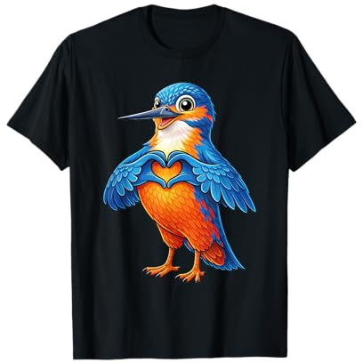 Eisvogel mit Herz | Süßer prächtiger Eisvogel mit Herzsymbol T-Shirt